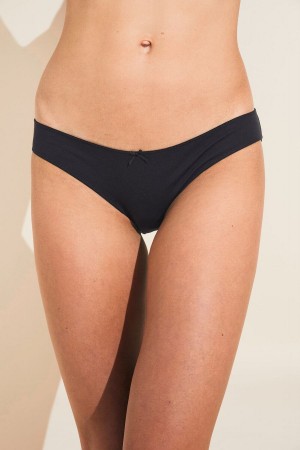 Black Women Eberjey Pima Stretch Cotton Bikini Panty | NWG6079GT