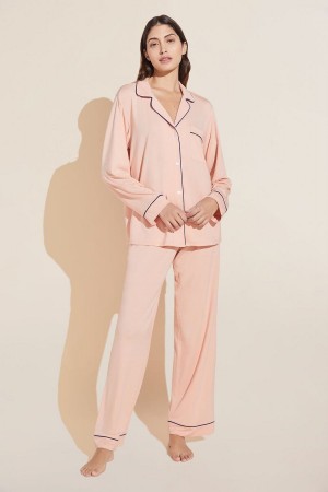 Rose Navy Women Eberjey Gisele TENCEL™ Modal Long PJ Set Pajamas | LAK298AI