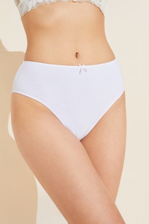 White Women Eberjey Pima Stretch Cotton Highwaist Briefs | ESW9673GM