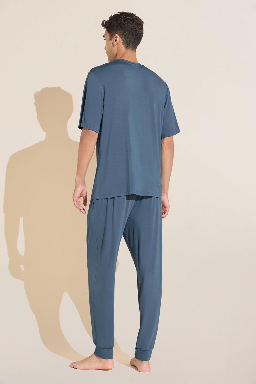 Blue Men Eberjey Henry TENCEL™ Modal Short Sleeve & Pant PJ Set Pajamas | NWL2652QU