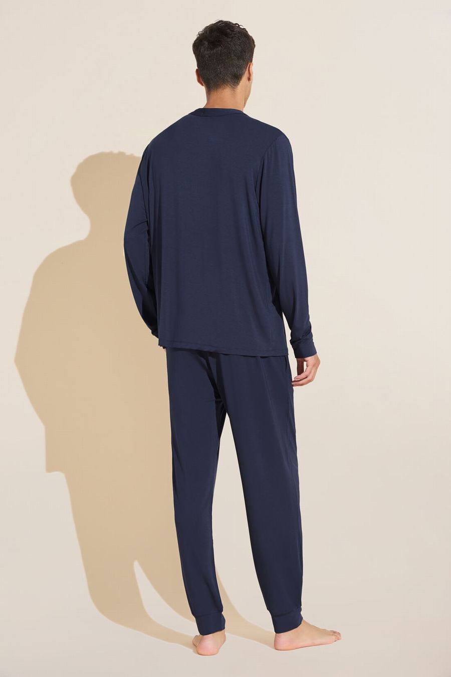 Navy Men Eberjey Henry TENCEL™ Modal Long PJ Set Pajamas | PAV1594NY