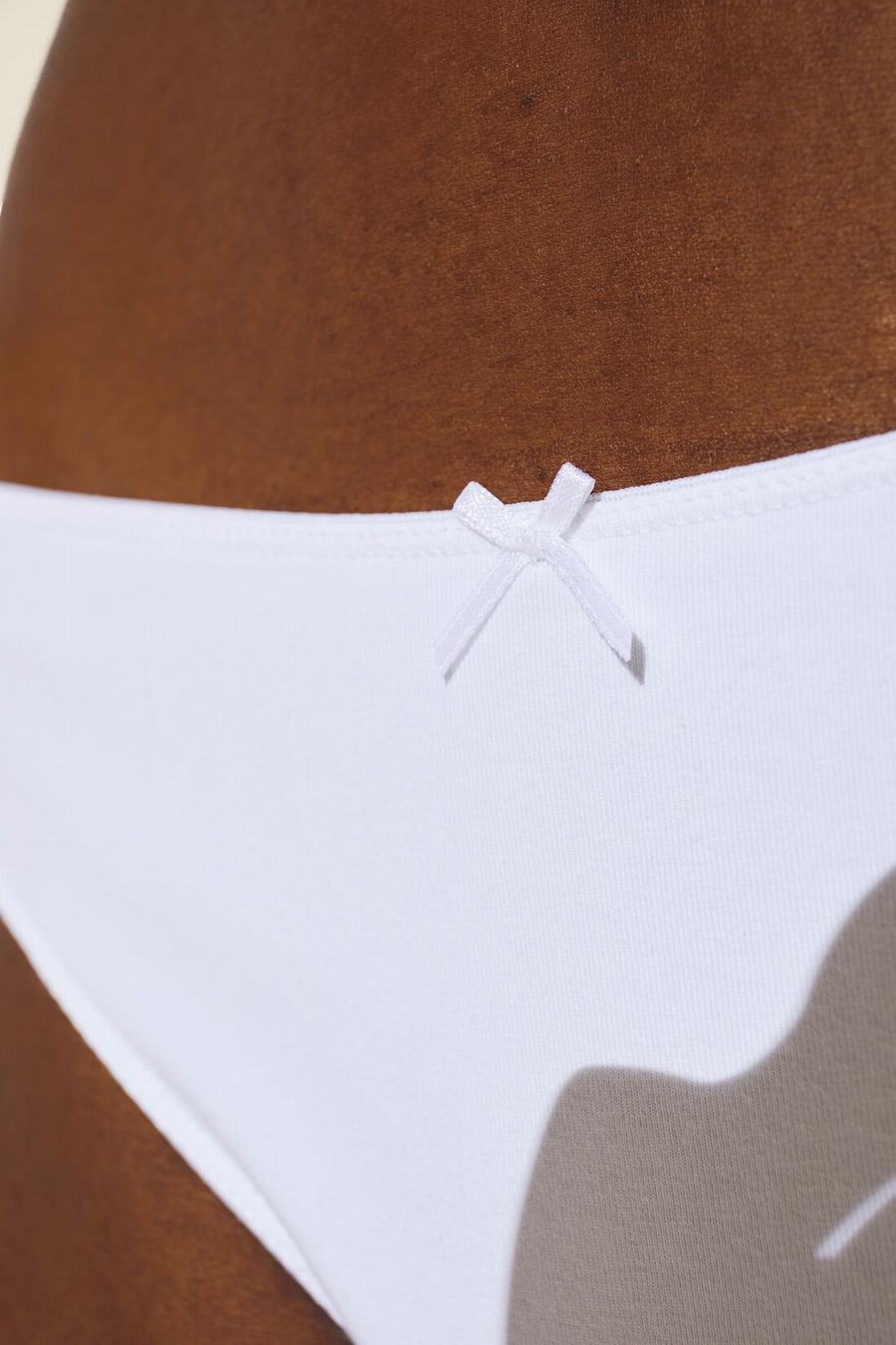 White Women Eberjey Pima Stretch Cotton Thong Panty | UBF4447IX