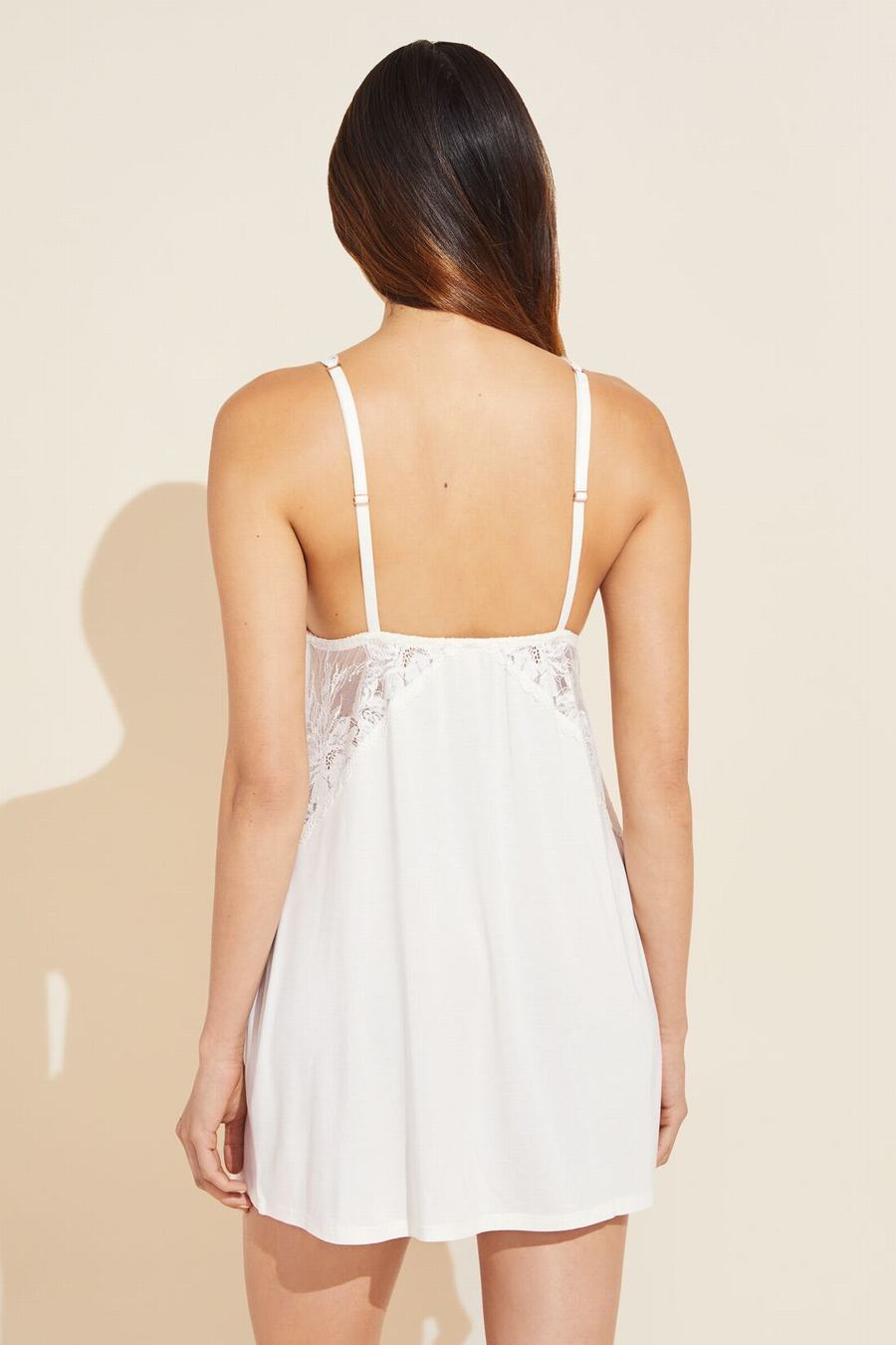 White Women Eberjey Rosalia TENCEL™ Modal Chemise Robe | KSH1460IJ